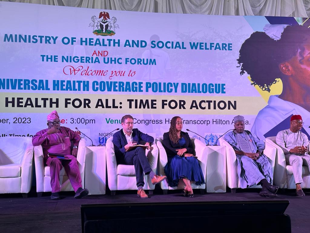 Members of the Forum participating in a lanel session during the 2023 UHC policy dialogue_02